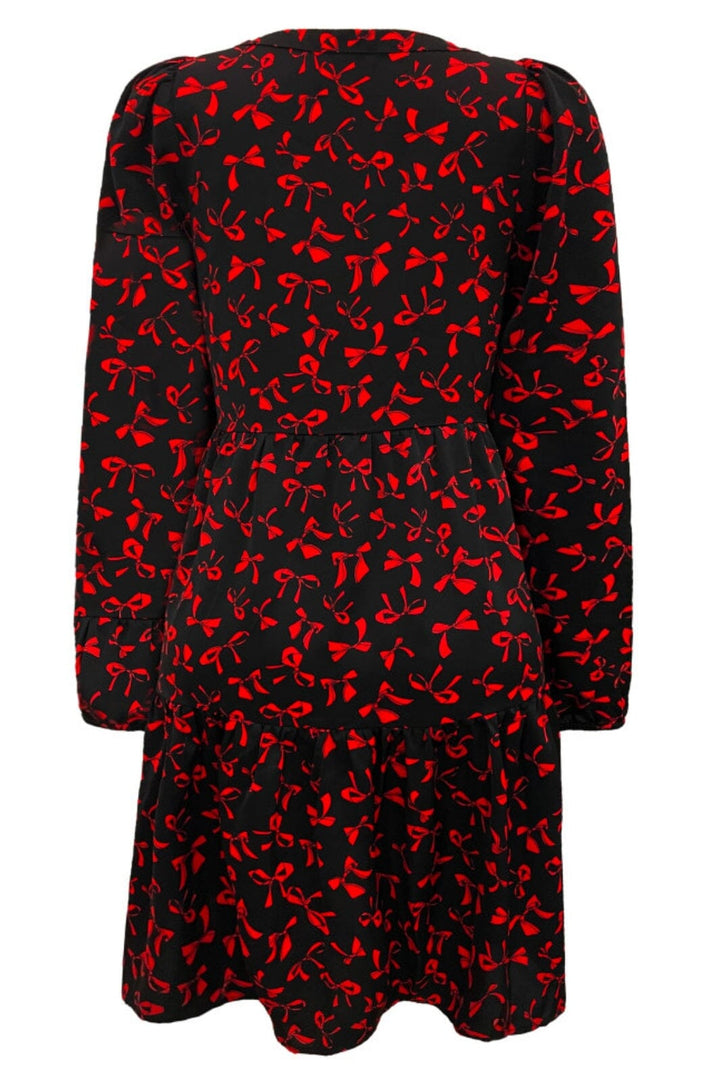 Forudbestilling - Liberte - Cecilie Ls Dress 22094 - Black Red Bow Kjoler 