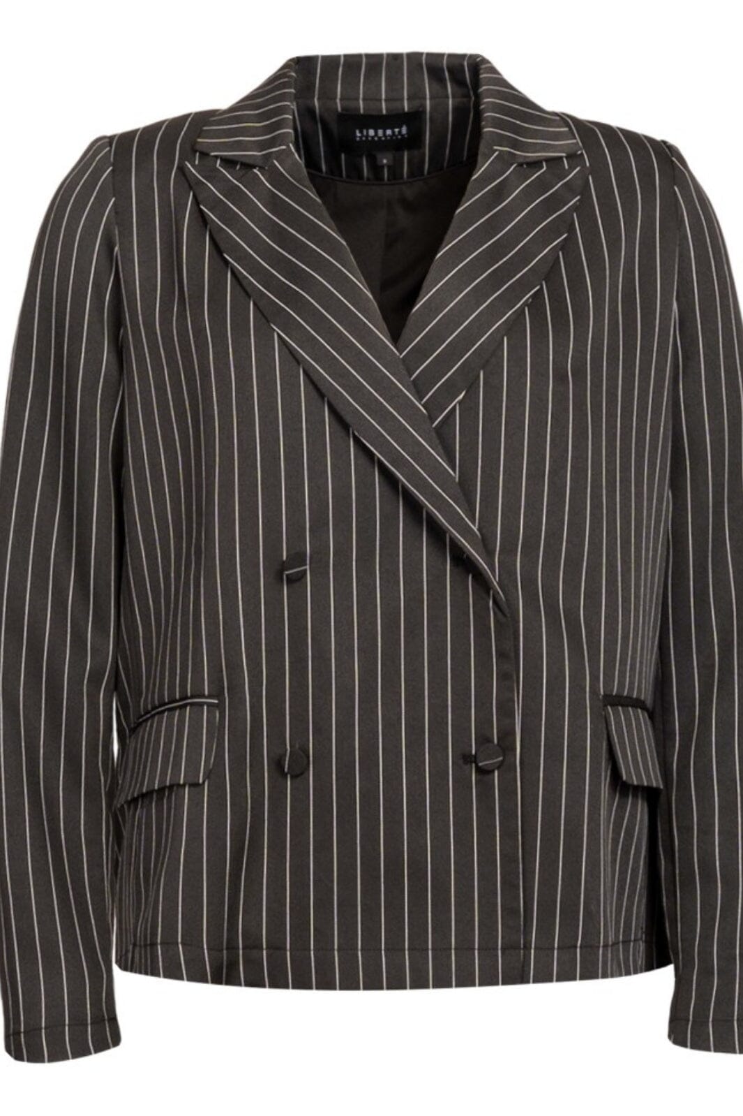 Forudbestilling - Liberte - Dibby-Oversize-Blazer - Black Pinstripe Blazere 