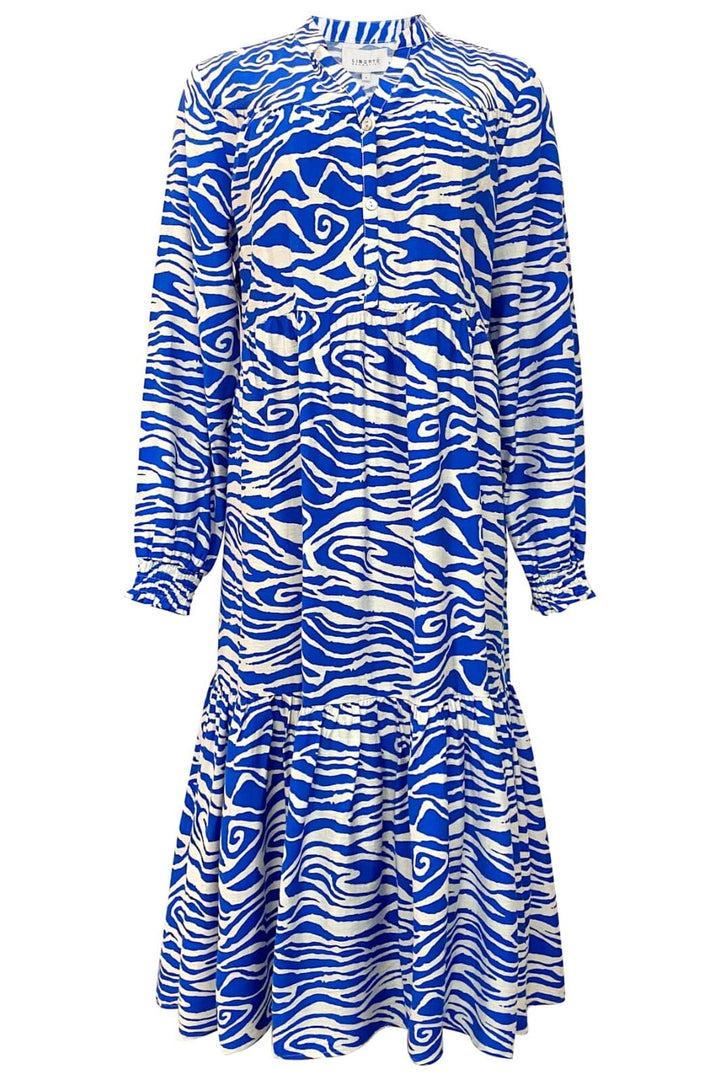 Liberte - Mag-Ls-Vneck-Dress 22053 - Cobolt Zebra