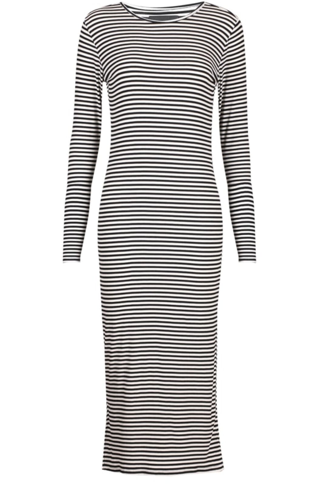 Forudbestilling - Liberte - Natalia-Ls-Dress - Black Creme Small Stripe Kjoler 