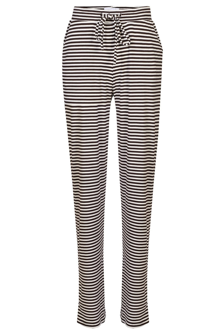 Forudbestilling - Liberte - Natalia-Straight-Pants - D. Brown Creme Small Stripe