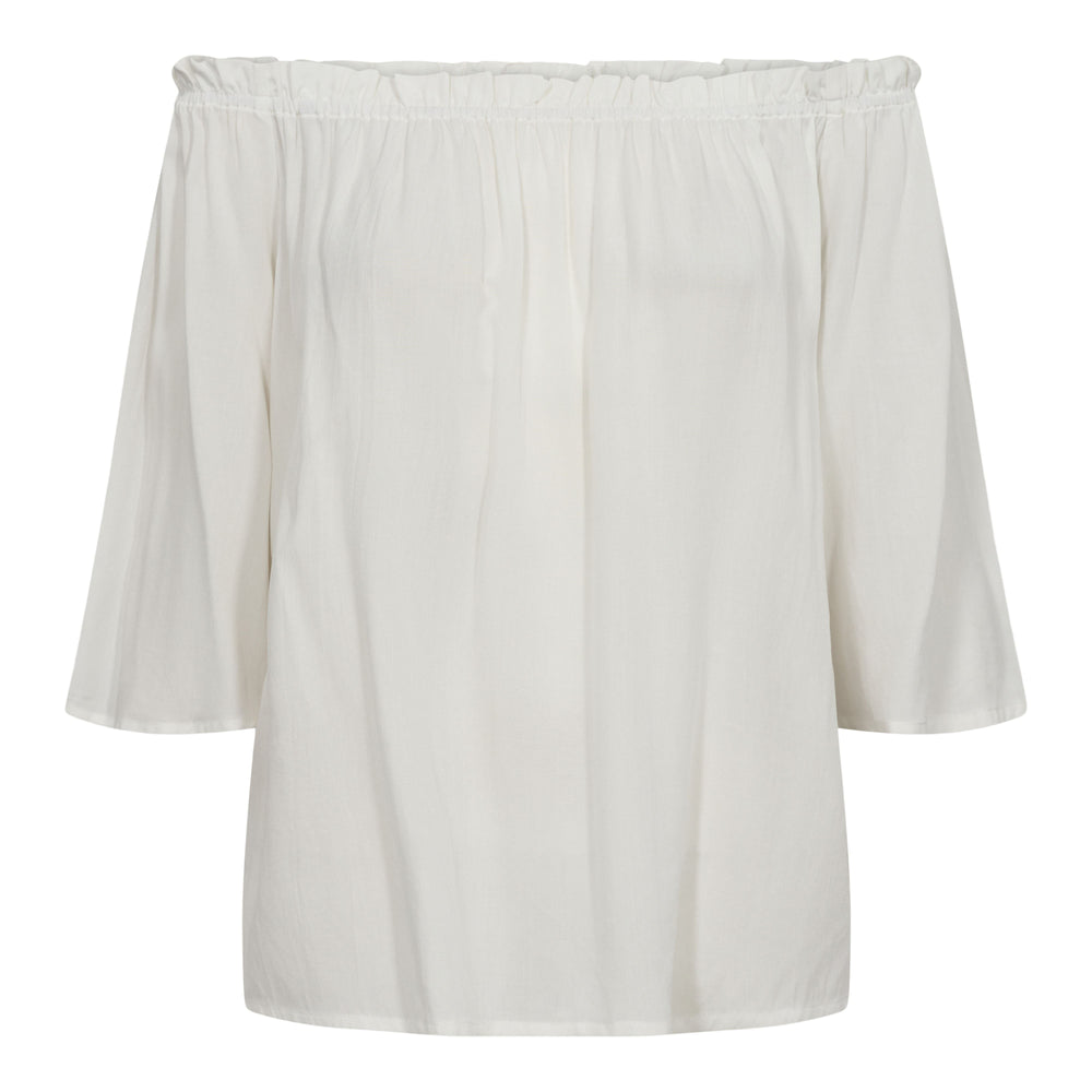 Forudbestilling - Liberte - Odette-Offshoulder-Blouse - White Bluser 