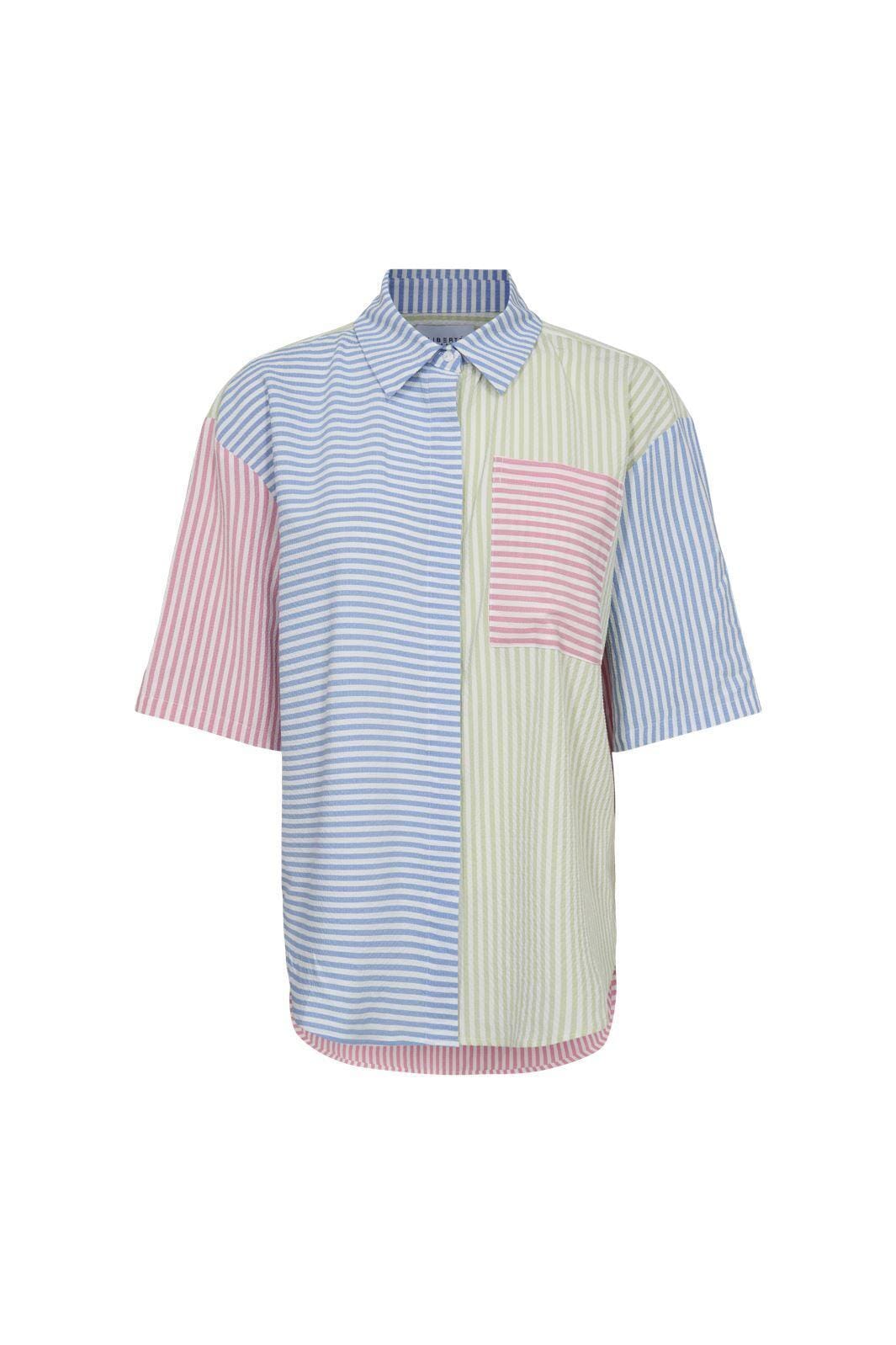 Liberte - Viola-Ss-Shirt - Mint Blue Pink Stripe