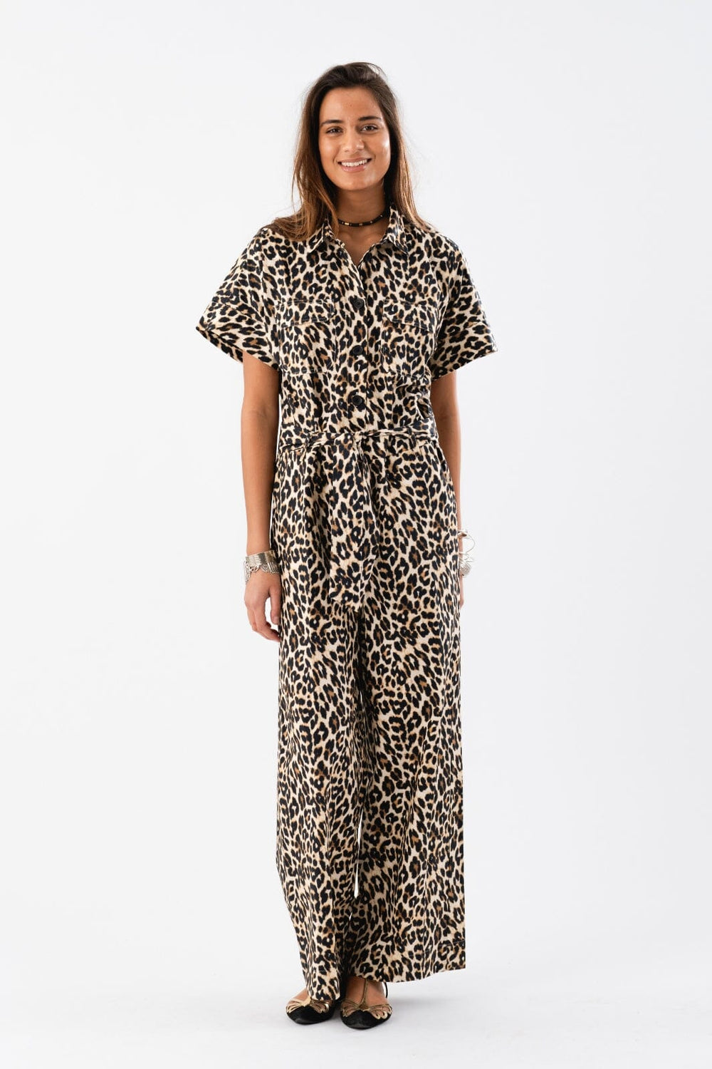 Forudbestilling - Lollys Laundry - Mathildell Jumpsuit Ss - 72 Leopard Print Buksedragter 