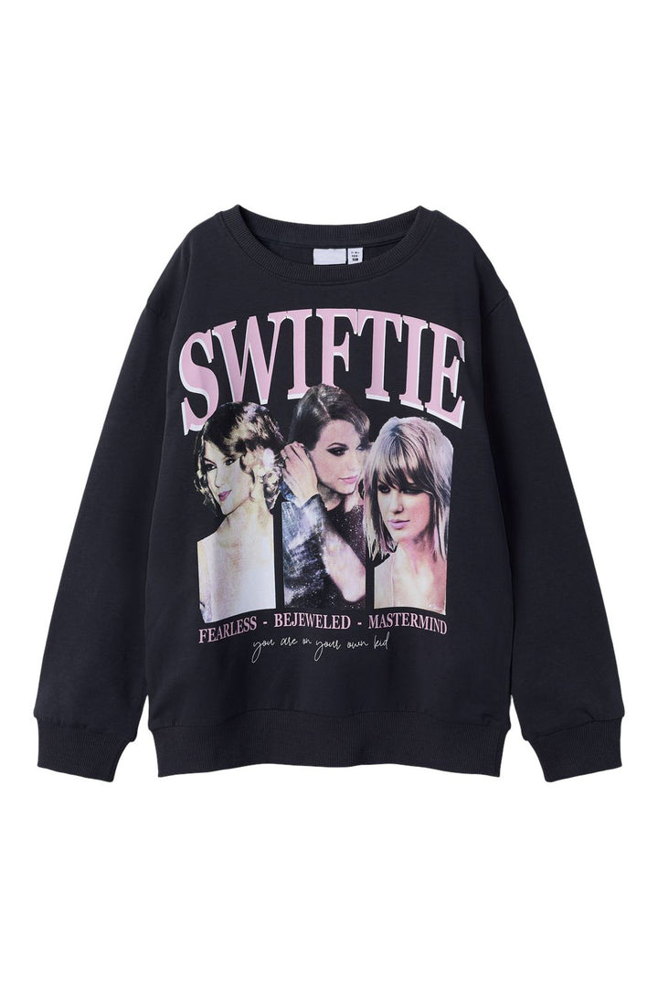 Forudbestilling - Name It - Nkffera Tswift Nreg Sweat Sky - 4846217 Asphalt