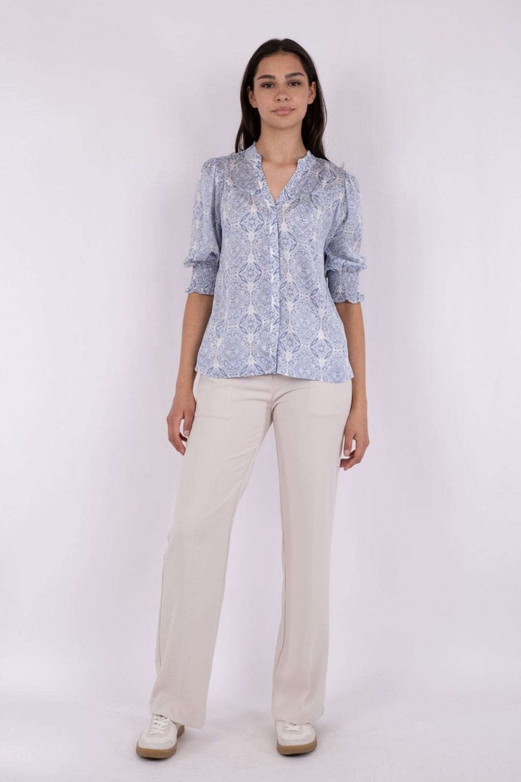 Forudbestilling - Neo Noir - Diana Soft Paisley Blouse - Light Blue Bluser 