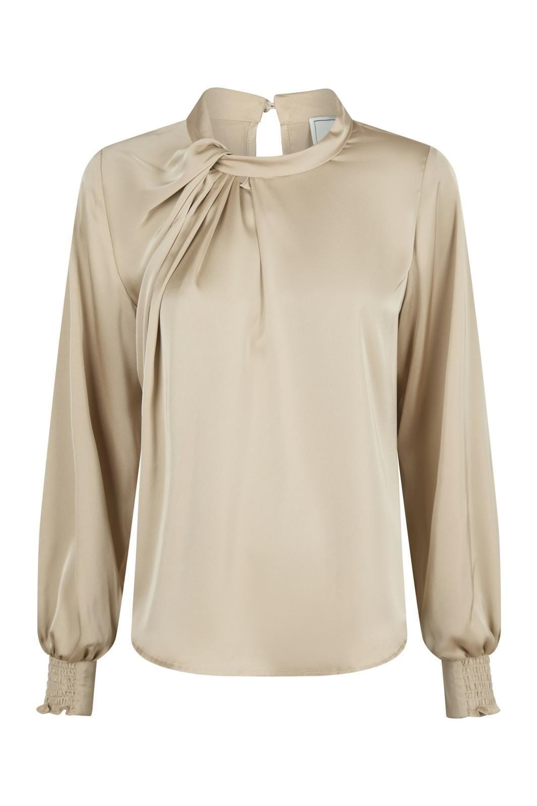 Neo Noir - Fairy Drapy Satin Blouse - Champagne