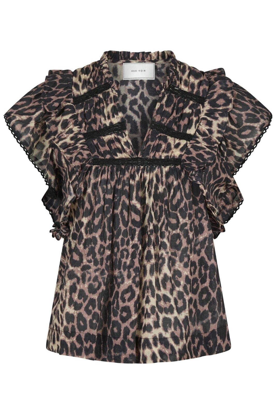 Forudbestilling - Neo Noir - Jayla Leo Voile Top - Leopard Toppe 