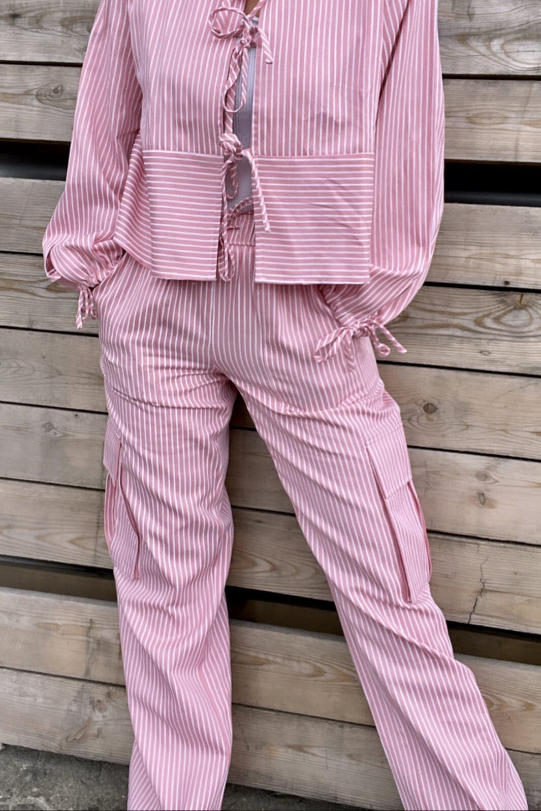 Forudbestilling - Neo Noir - Kelly Stripe Pants - Rose (Maj) Bukser 