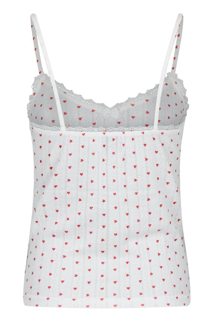 Forudbestilling - Neo Noir - Lindsay Pointelle Heart Top - White Toppe 