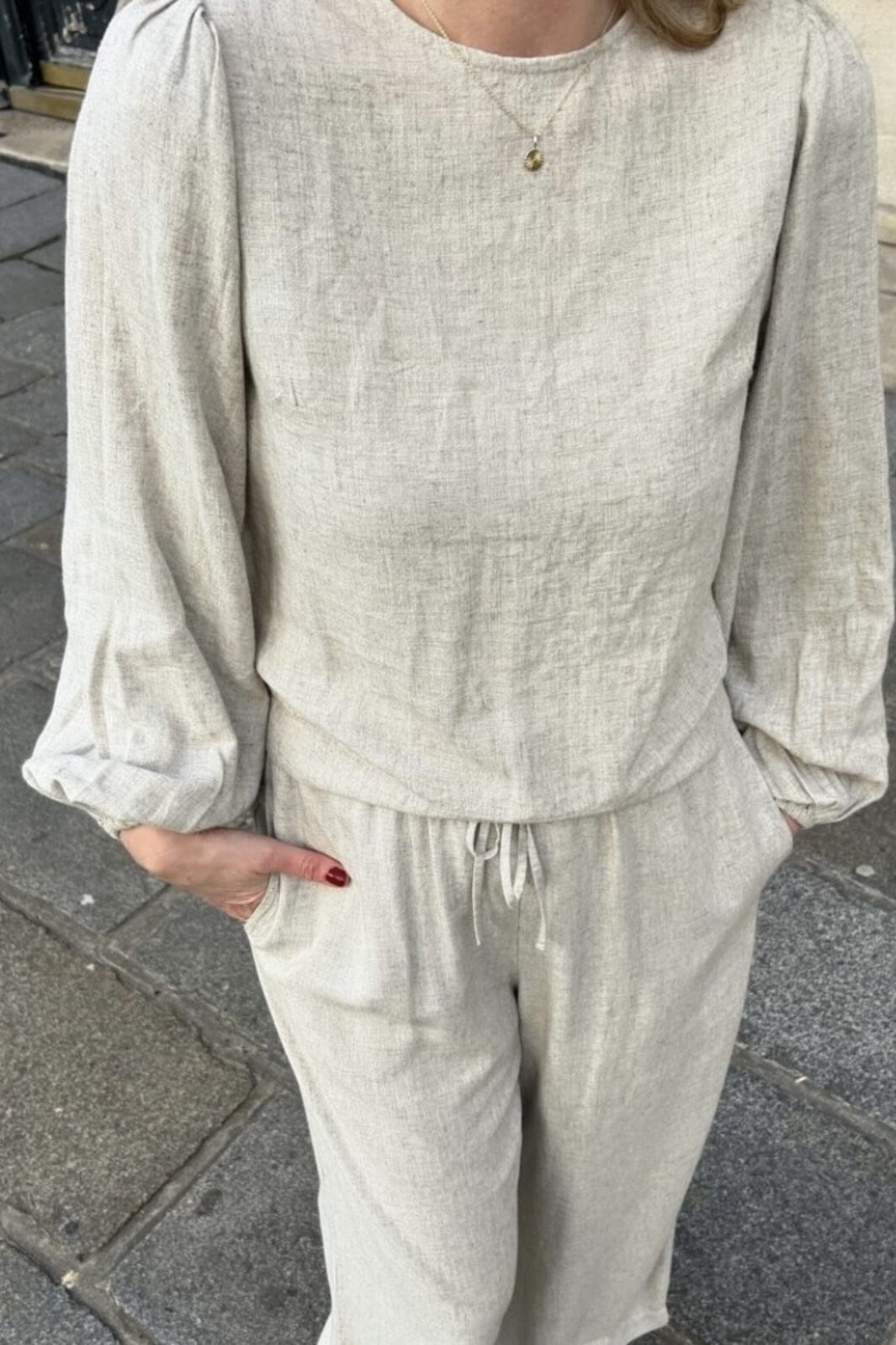 Forudbestilling - Neo Noir - Lissabon Soft Linen Pants - Sand Bukser 