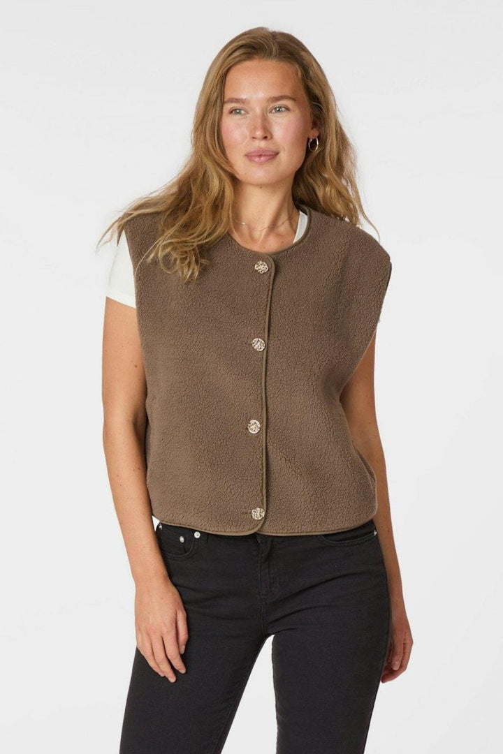 Neo Noir - Mariko Teddy Vest 164594 - 214 - Taupe