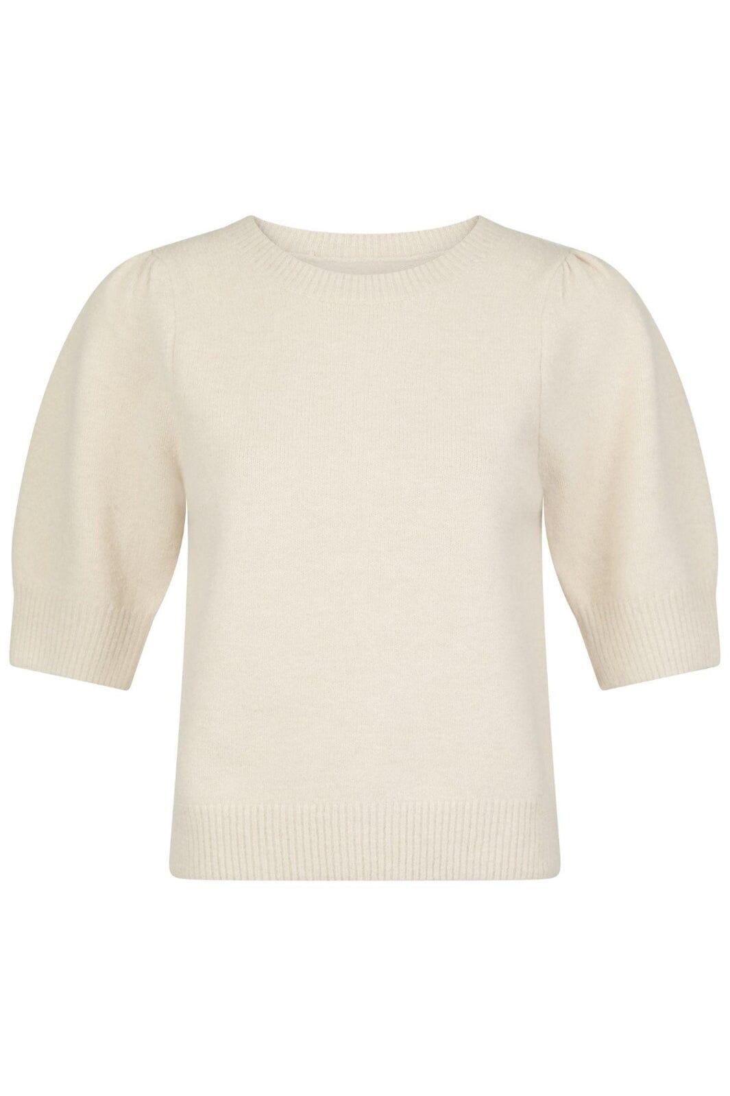 Forudbestilling - Neo Noir - Martha Bow Knit Tee - Ivory Strikbluser 