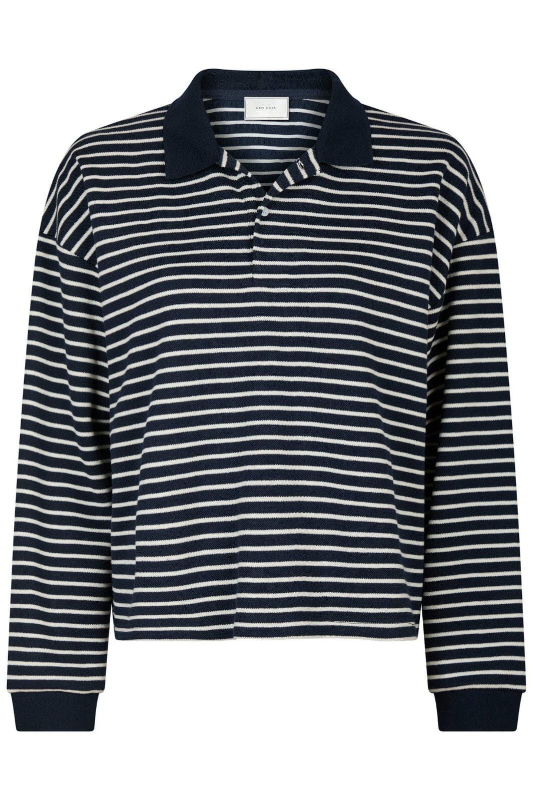 Forudbestilling - Neo Noir - Sara Stripe Polo Blouse 163312 - Navy Bluser 