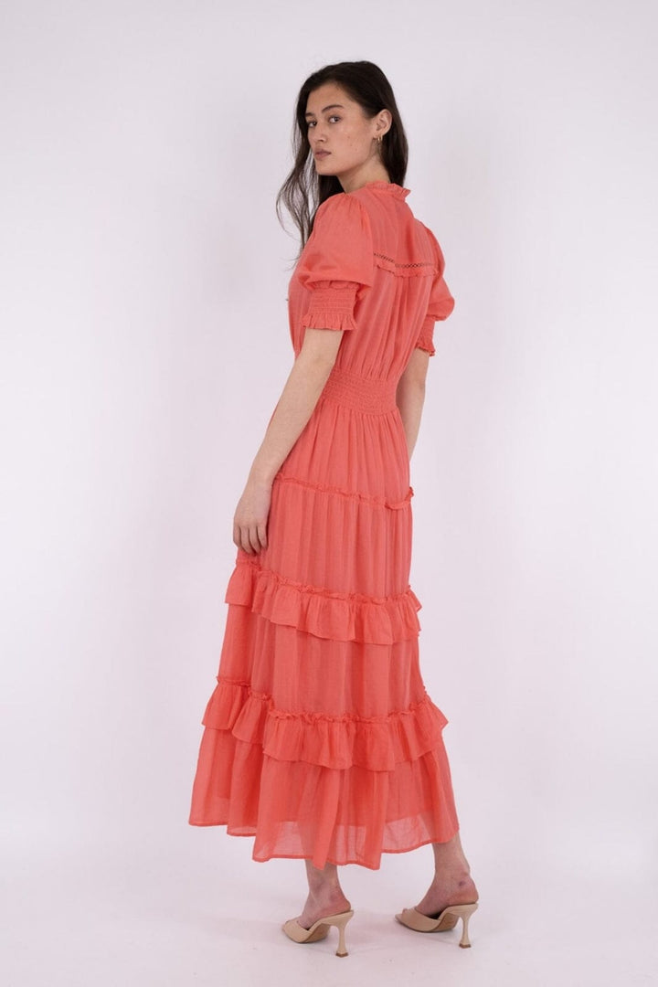 Forudbestilling - Neo Noir - Sophie S Voile Dress - Coral (Juni) Kjoler 