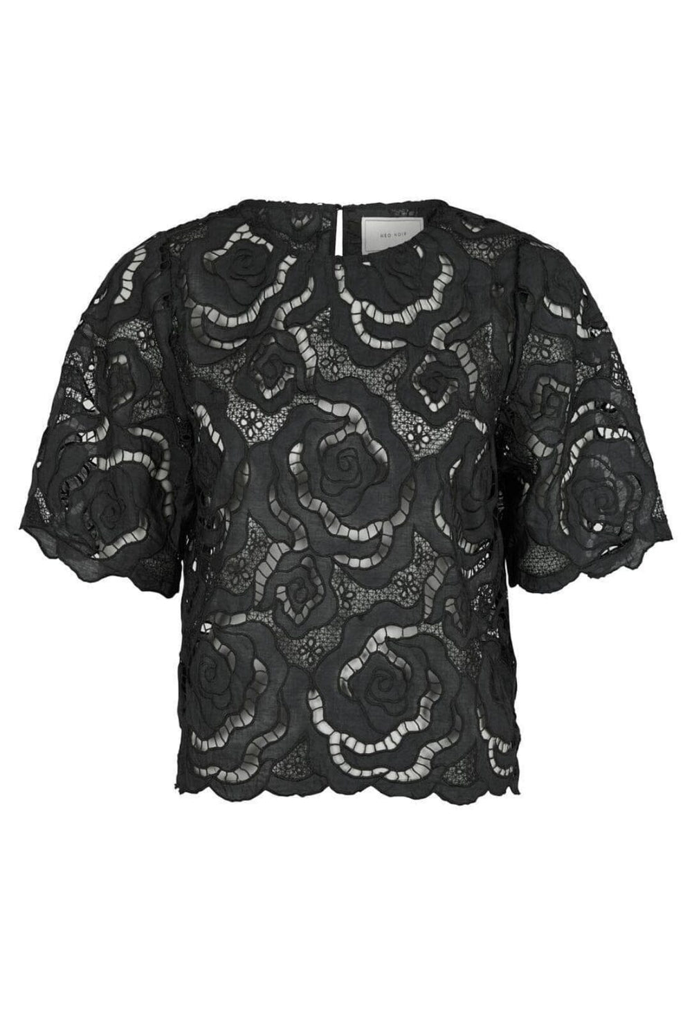 Forudbestilling - Neo Noir - Trisha Big Lace Blouse - Black Toppe 