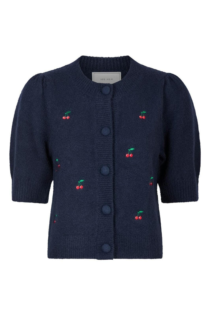 Neo Noir - Trudy Embroidery Knit Cardigan - Navy