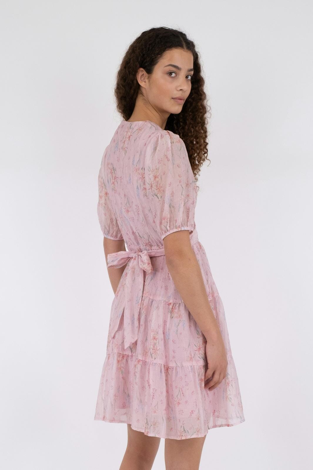 Neo Noir - Wendi Flower Crepe Dress - Light Pink