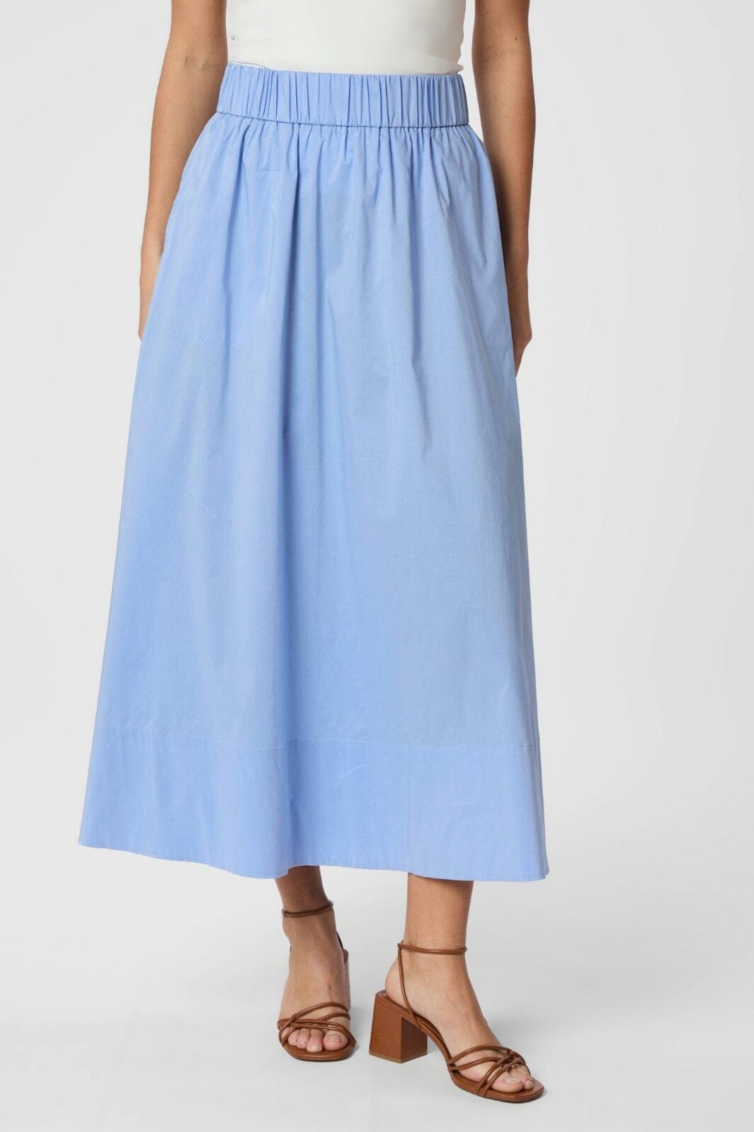 Neo Noir - Yara Long Poplin Skirt 163076 - 554 - Sky Blue