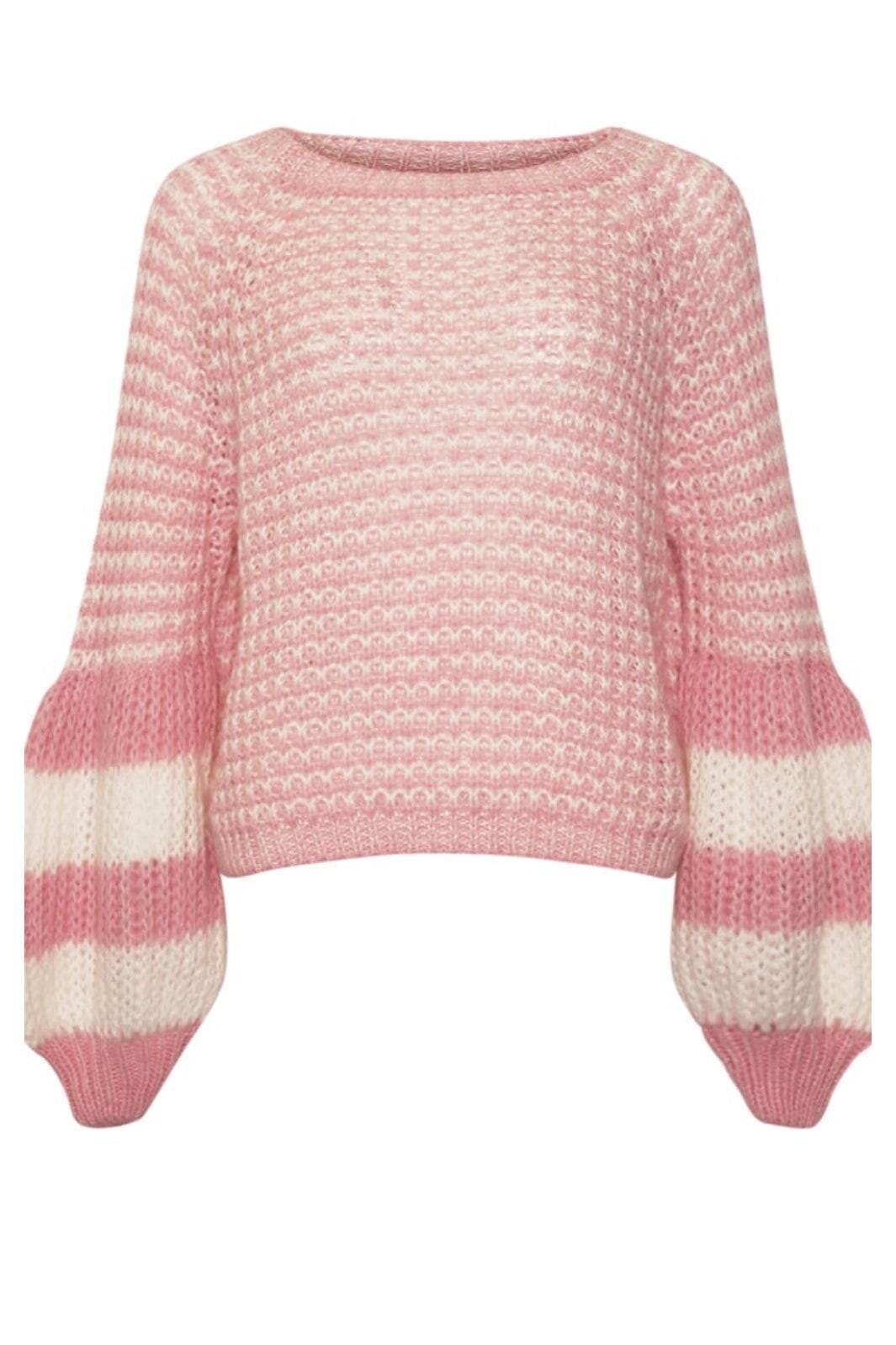 Forudbestilling - Noella - Kimba Knit - 1284 Rose Ivory Mix Strikbluser 