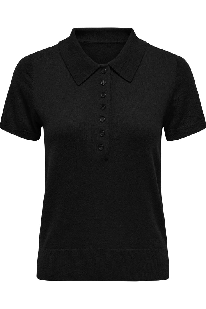 Only - Onlcathrine Ss Polo Neck Knt 15347183 - 4752644 - Black