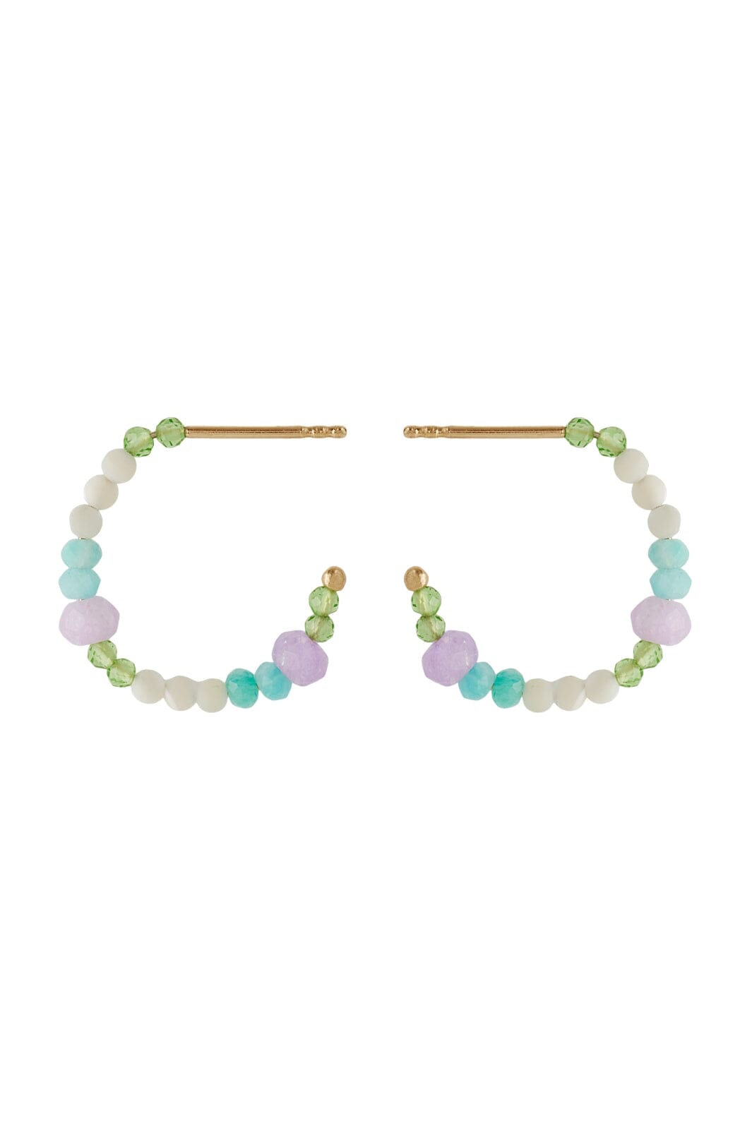 Forudbestilling - Pernille Corydon Jewellery - Sea Colour Hoops - Gold Øreringe 