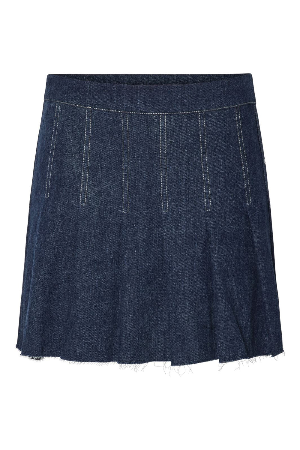 Pieces - Pcfabia Short Plisse Denim Skirt Fsy - 4745600 Dark Blue Denim