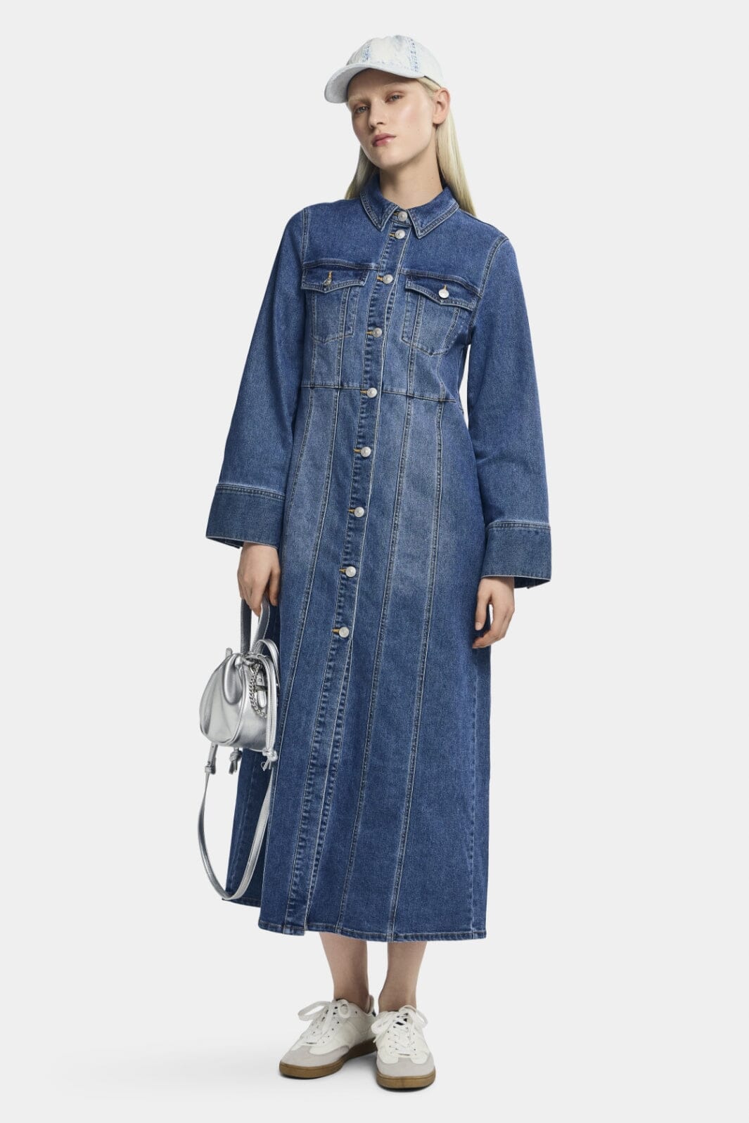 Forudbestilling - Pieces - Pcfemma Ls Long Denim Dress Fsy - 4745764 Medium Blue Denim Kjoler 