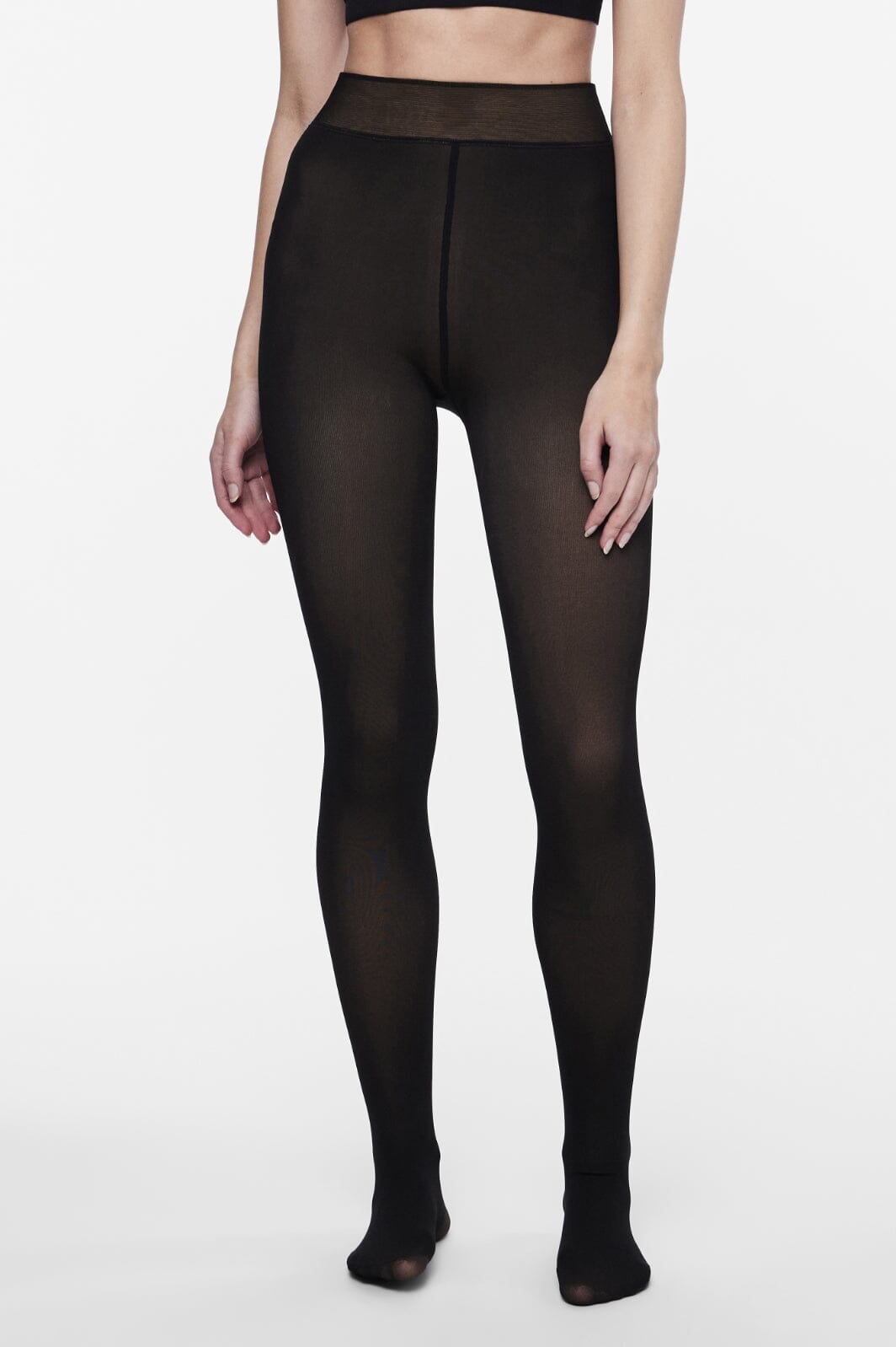 Forudbestilling - Pieces - Pcsophie Fleece Tights - 4546897 Black Nude Fleece Strømpebukser 