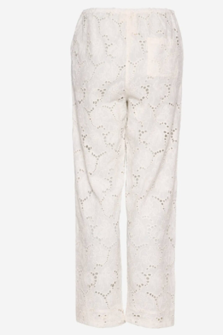 Forudbestilling - Sissel Edelbo - Asta Leftover Broderie Anglaise Pants SE 1221 - White Swan Bukser 