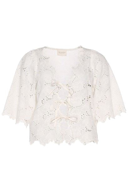 Forudbestilling - Sissel Edelbo - Eddie Leftover Broderie Anglaise Top SE 1232 - White Swan Toppe 