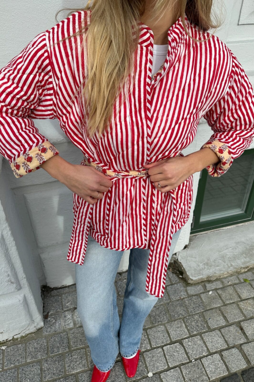 Forudbestilling - Sissel Edelbo - Sussie Organic Cotton Reversible Jacket SE 1215 - Red & White Jakker 