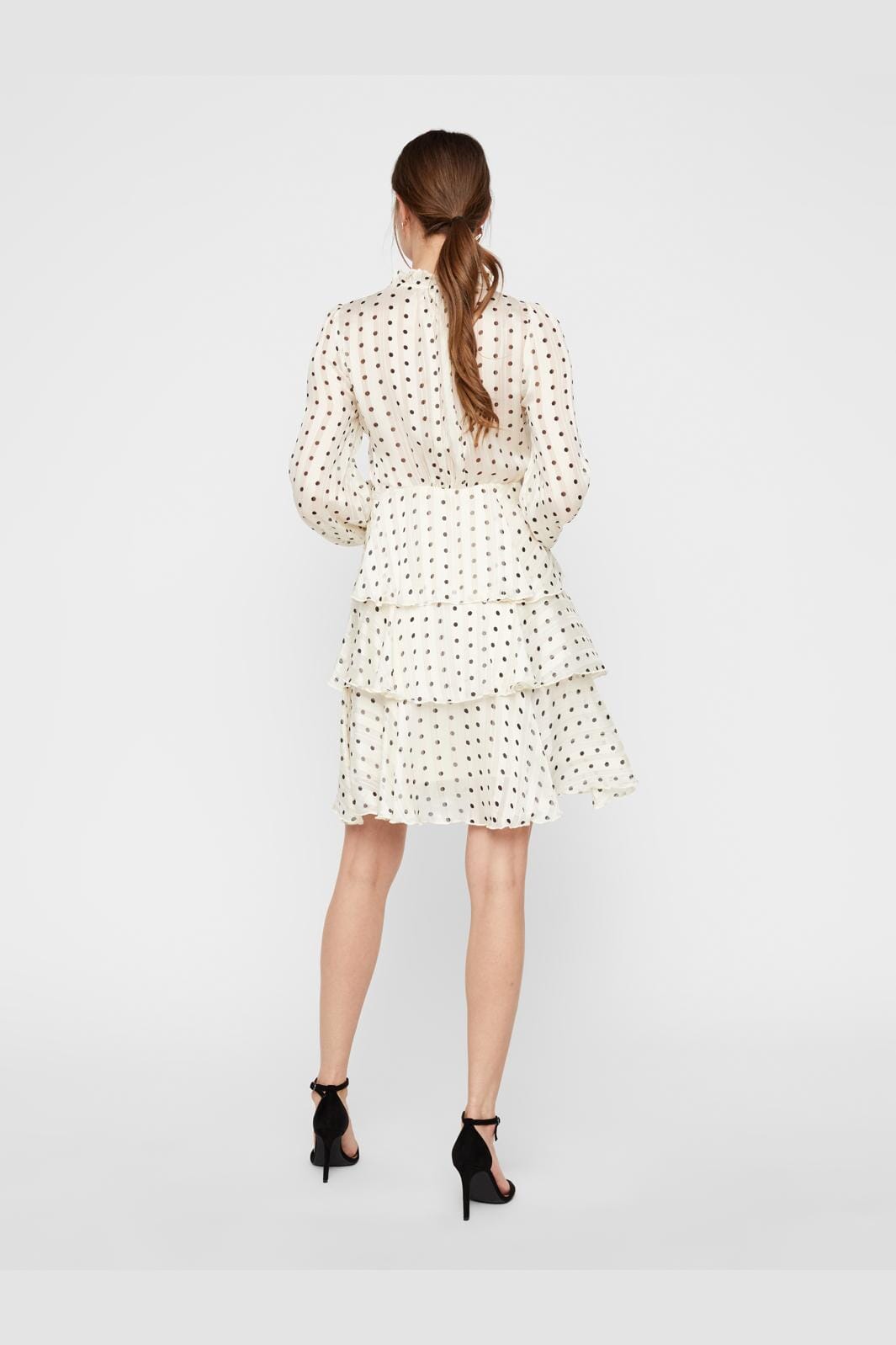 Y.A.S - Yascruella Ls Dress - 3282580 Creme Brûlée Stripes/Dots