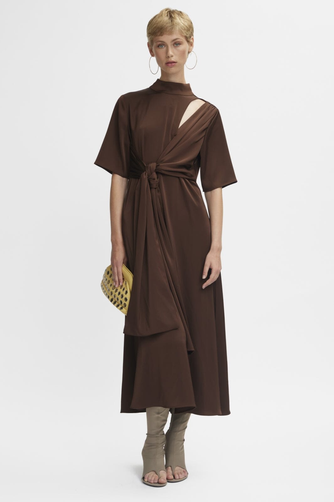 Gestuz - HarperGZ knot long dress - Dark brown Kjoler 