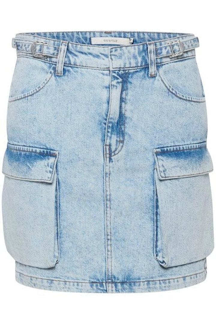 Forudbestilling - Gestuz - MarliGZ HW denim skirt - Mid blue washed Nederdele 