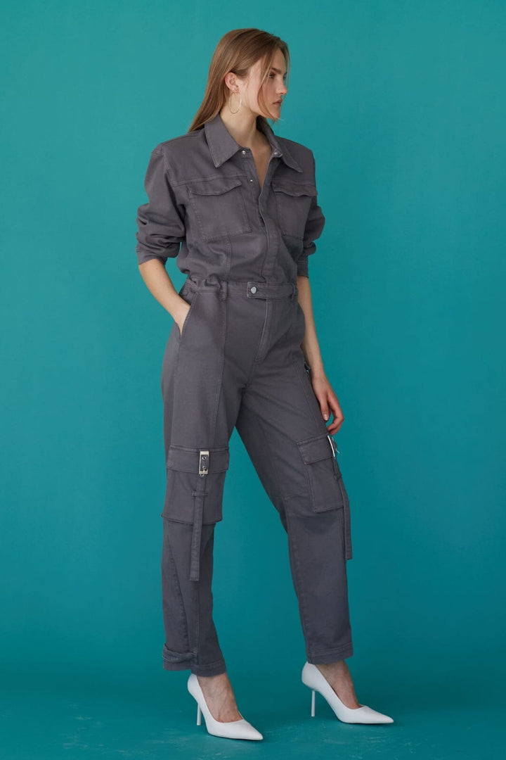 Gestuz - MirzaGZ jumpsuit - Gunmetal Grey Buksedragter 