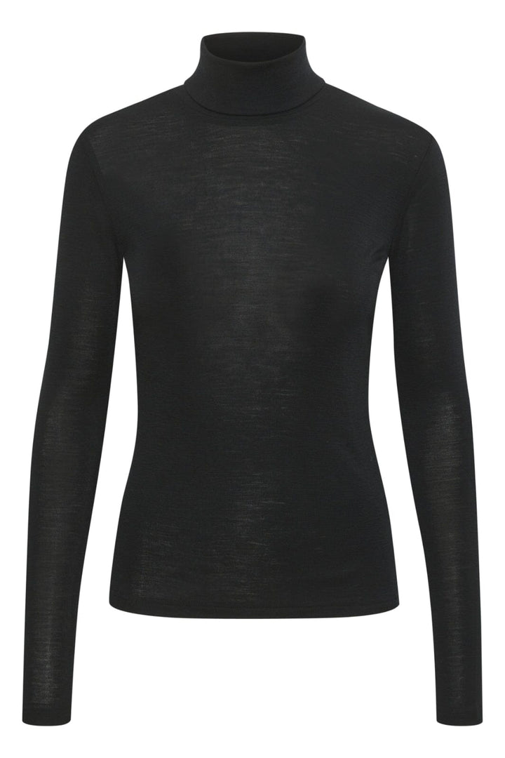 Gestuz - NiniaGZ wool rollneck - Black Bluser 