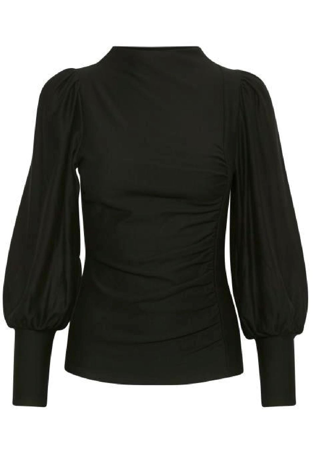 Gestuz - Rifa Puff Blouse - Black Bluser 