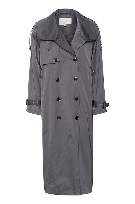 Gestuz - Sallygz Trenchcoat - 106308 Gray Pinstripe Frakker 