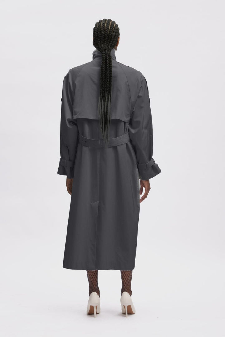 Gestuz - Sallygz Trenchcoat - 106308 Gray Pinstripe Frakker 