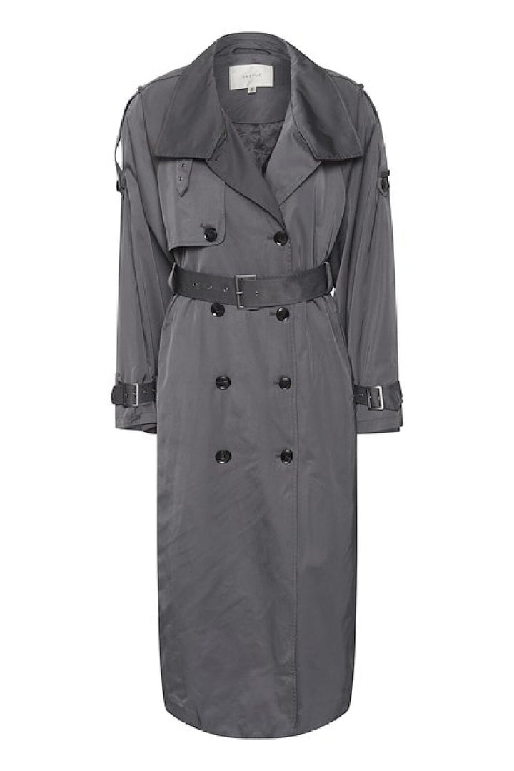 Gestuz - Sallygz Trenchcoat - 106308 Gray Pinstripe Frakker 