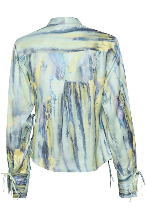 Gestuz - WaleryGZ P wrap blouse - Green Aqua Art