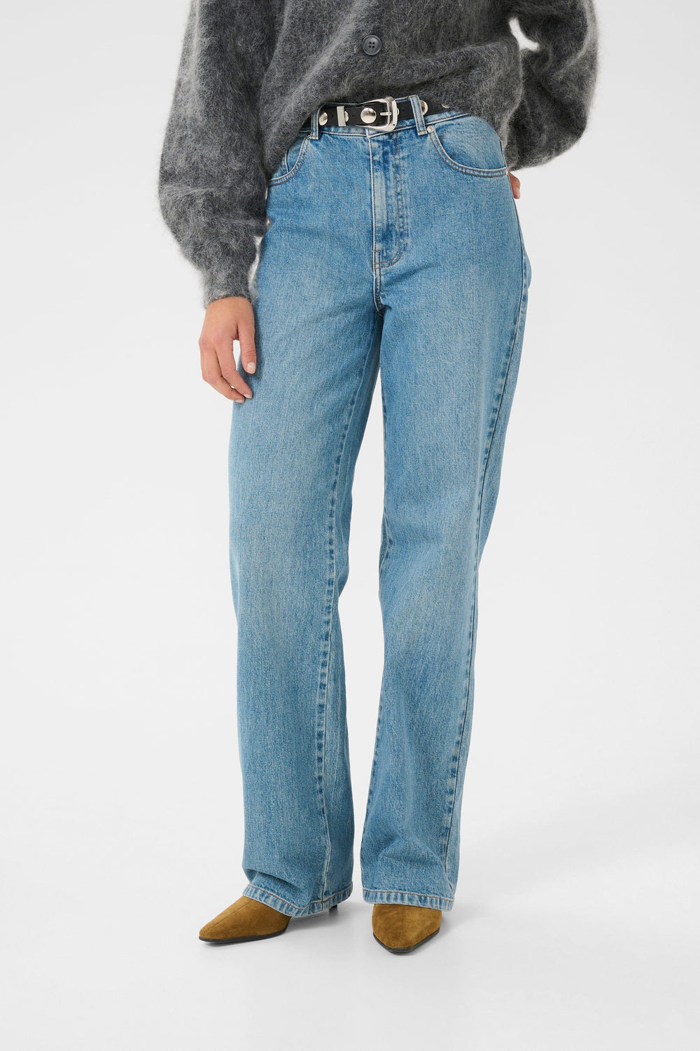 Gestuz - Zolinagz Wide Jeans 10909859 - 101120 - Washed Mid Blue Jeans 