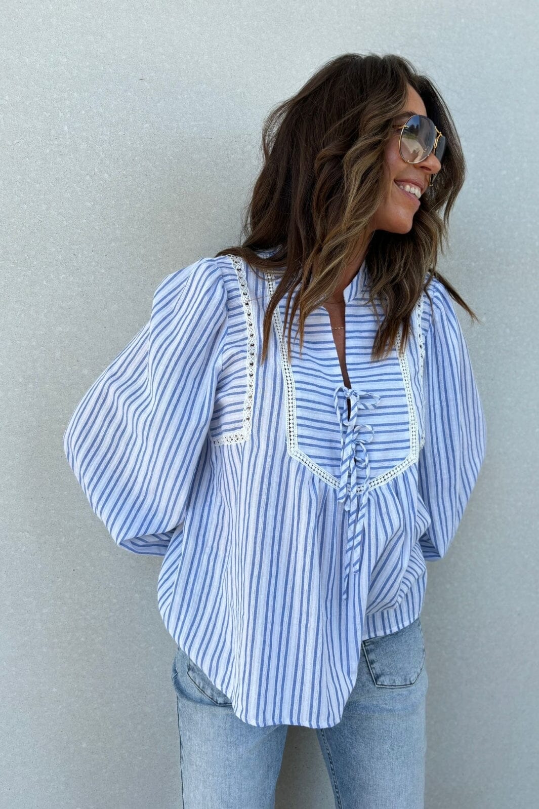 Gossia - Mowago Blouse G2270 - Blue Stripes Bluser 