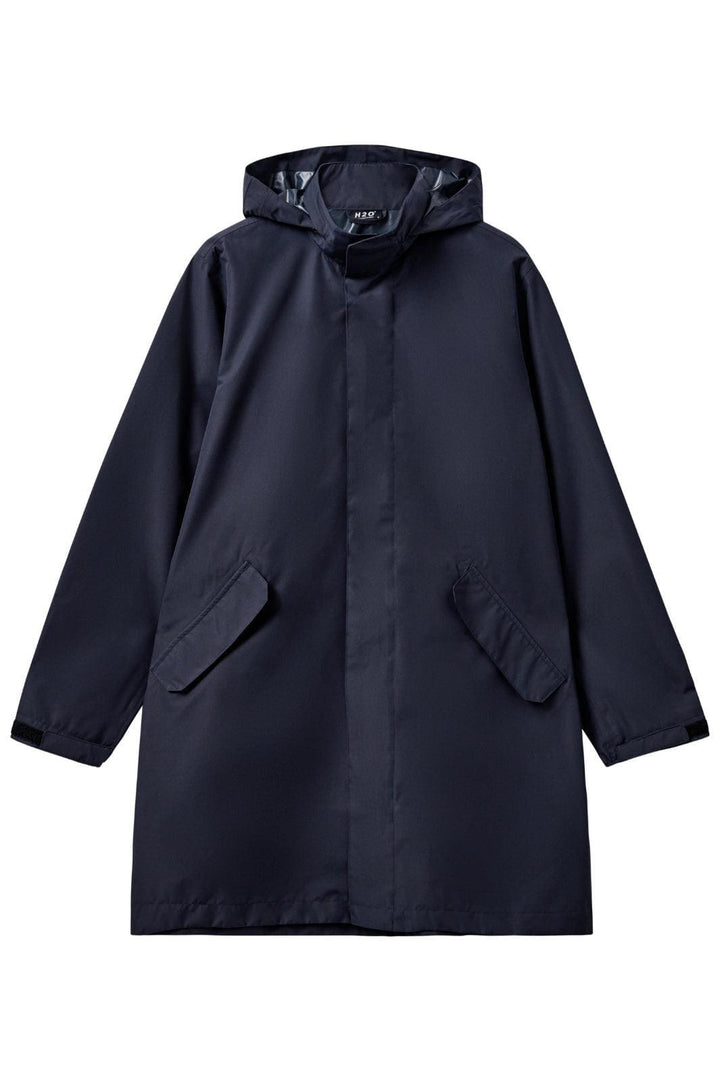 H2O - Rømø Lw Rain Long Jacket - 2500 Navy Regnjakker 