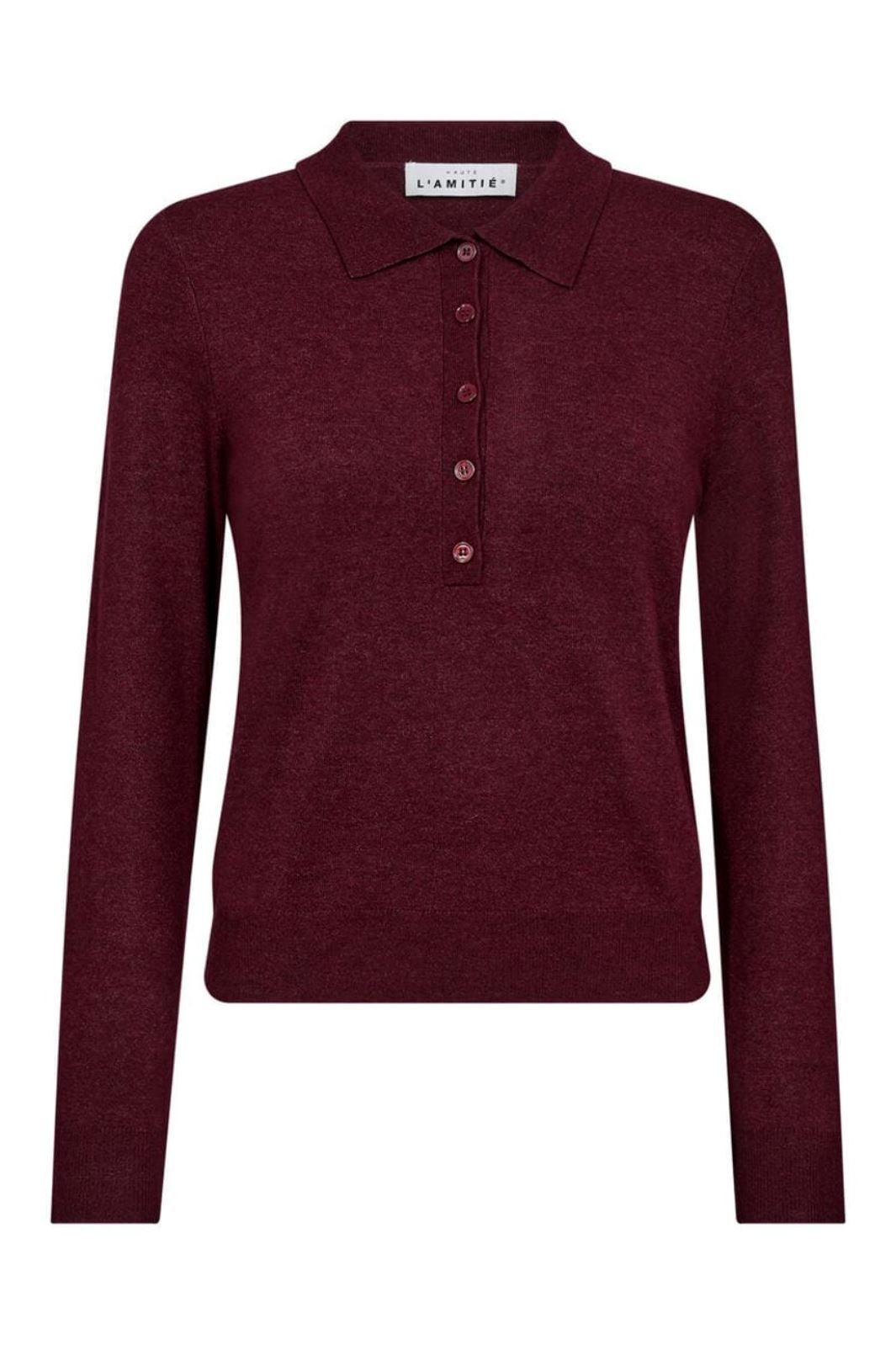 Haute L'Amitié - Premiere Ls Polo Knit HL10004 - Amarone Strikbluser 