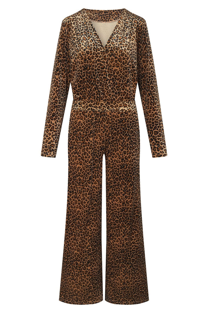 Hunkøn - Angela Velour Jumpsuit - Leopard Buksedragter 