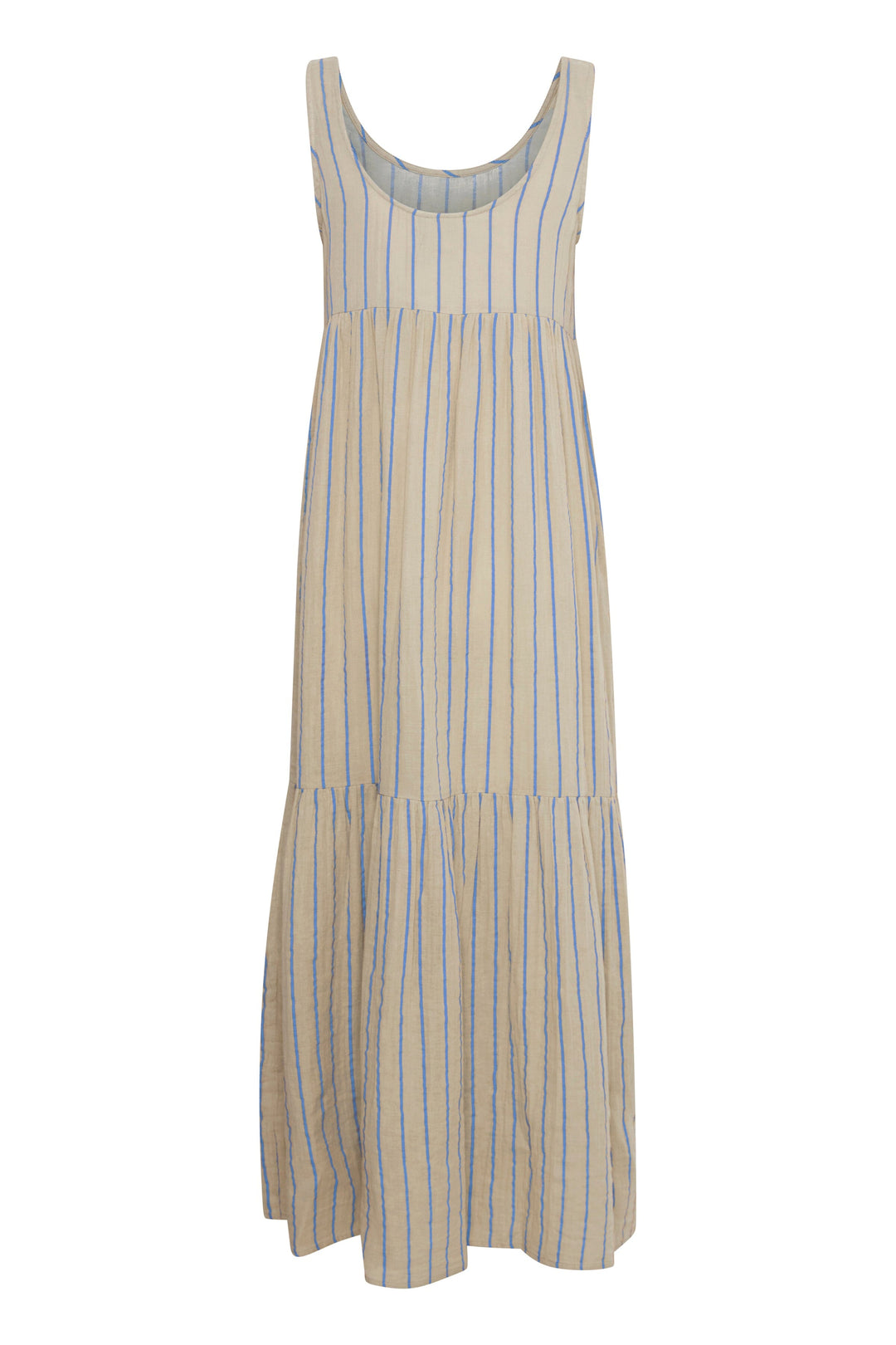 Ichi - Iafoxa Striped Maxi Dr - 203320 Doeskin/Della Blue Stripe Kjoler 