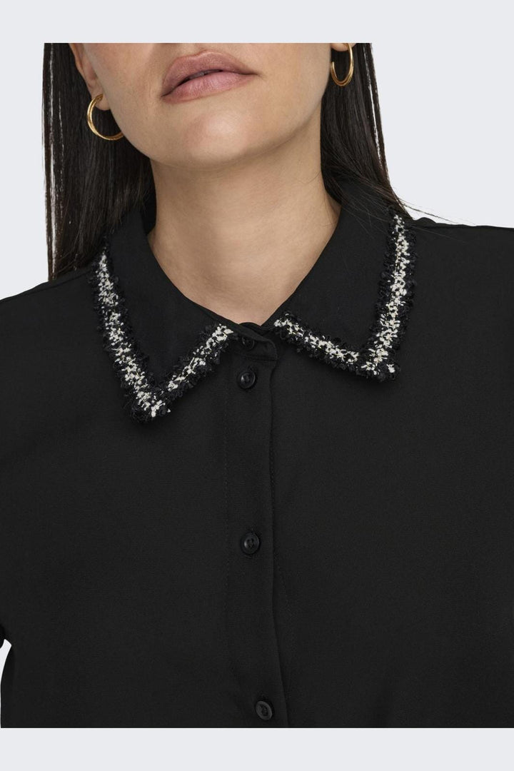 Jdy - Jdyaya L/S Detail Shirt - 4638940 Black