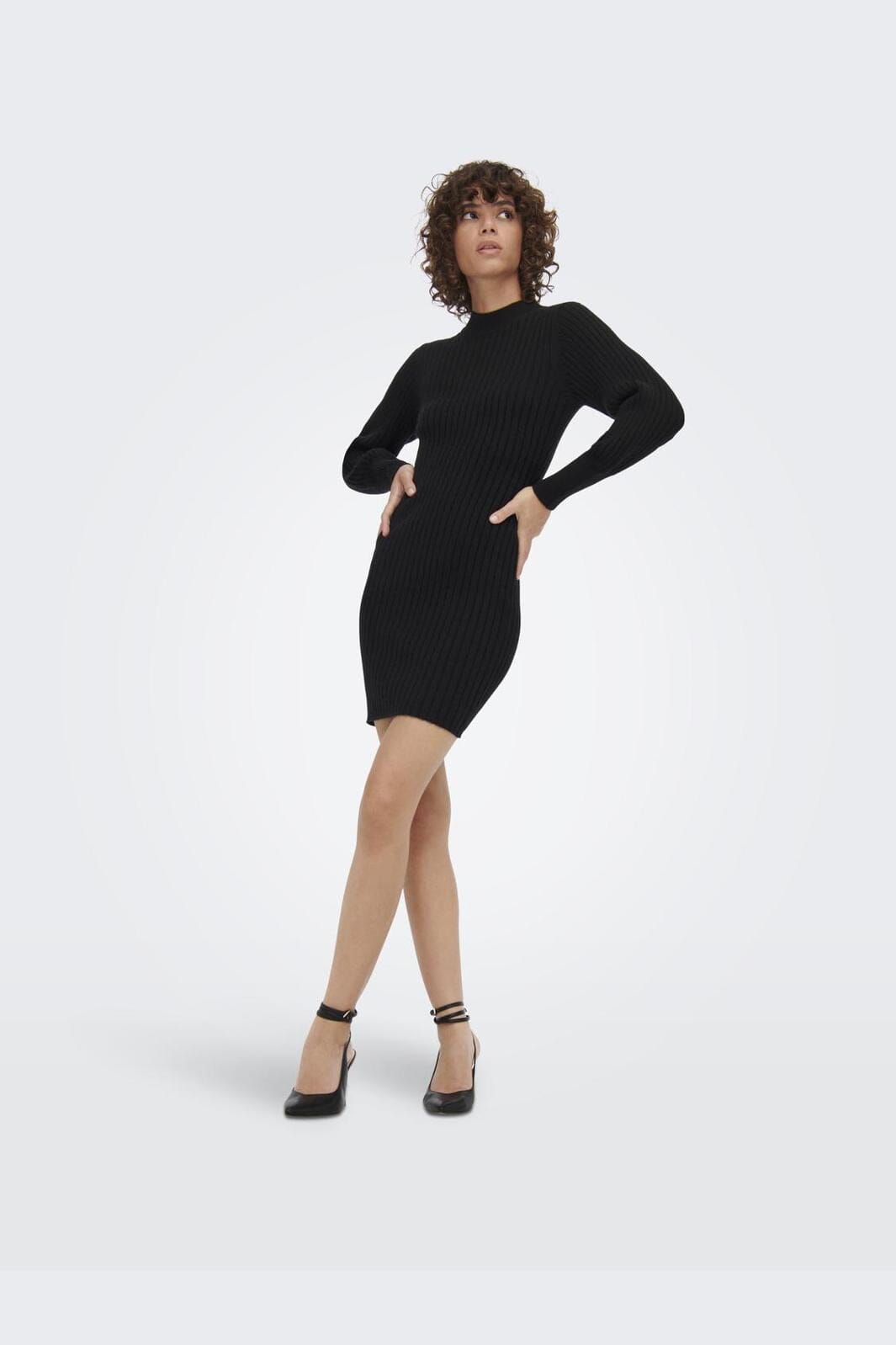 Jdy - Jdymagda L/S Volume Sleeve Dress Knt - 4080498 Black